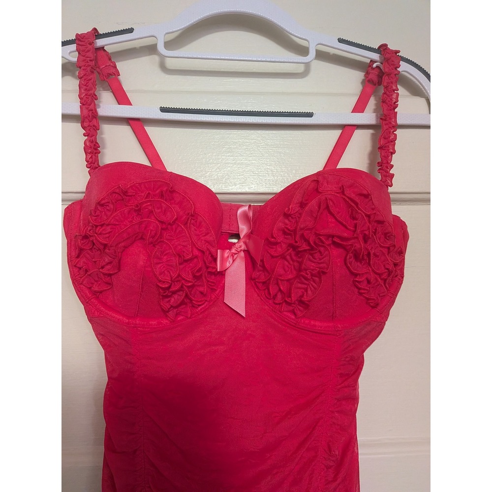 2011 Victoria's Secret Sexy Little Things Pink Babydoll Garter Corset 36D - Picture 2 of 11